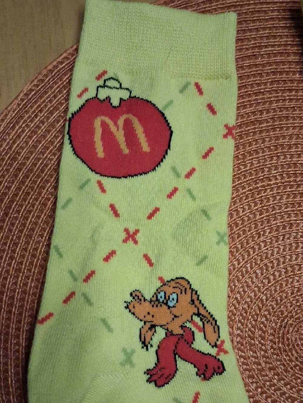McDonald's Collectable Grinch-Themed Yellow Crew Socks OS